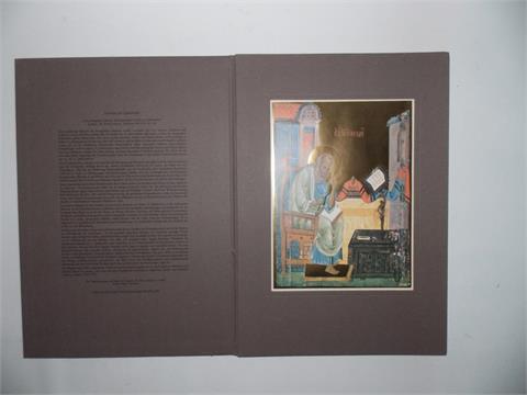 Einzelseite aus dem Byzantinischen Tetra-Evangeliar in Originalgröße – mit 23 karätiger Handvergoldung.    #204