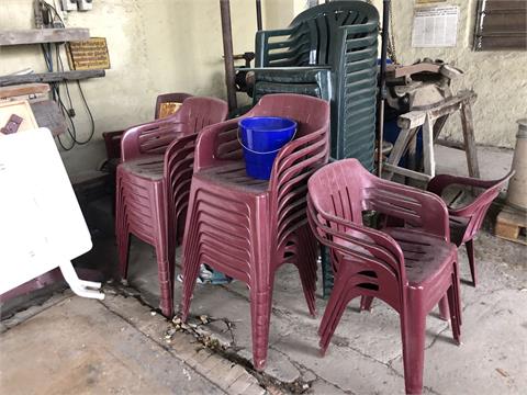 Lot of garden chairs